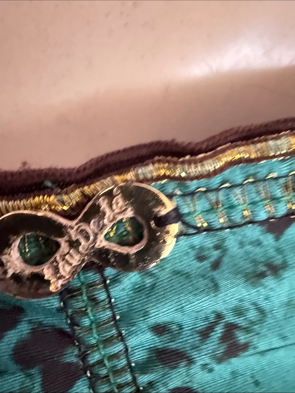 Green Snake Print w Beaded Fringe Tie Bikini Set - Women Swim M - Picture 8 of 11